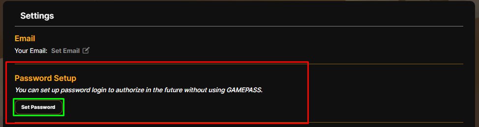 Кнопка установки нового пароля