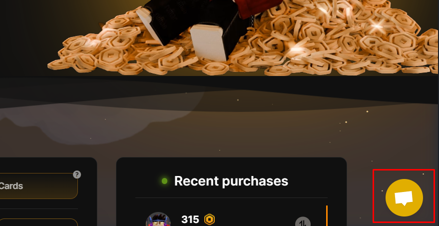 Виджет онлайн-чата поддержки в нижнем правом углу