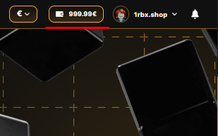 Интерфейс личного кабинета и баланса на 1RBX.SHOP